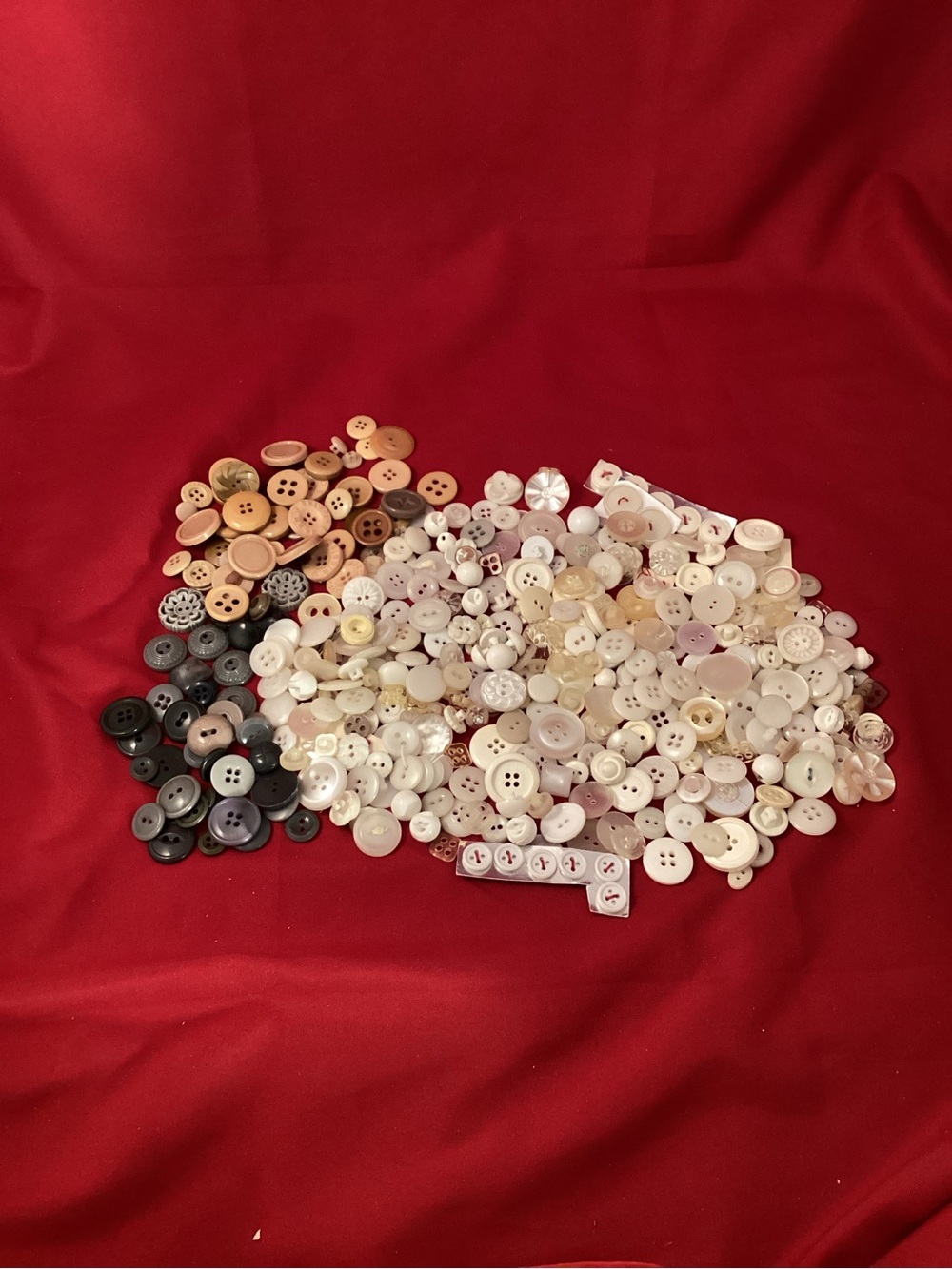 299 grams of White, Cream and grey Sewing Buttons Mix